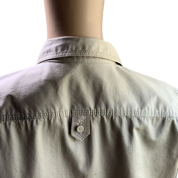 Liz Claiborne Tan Button Front Long Sleeve Normcore Utility Shirtdress Large P - Picture 9 of 16